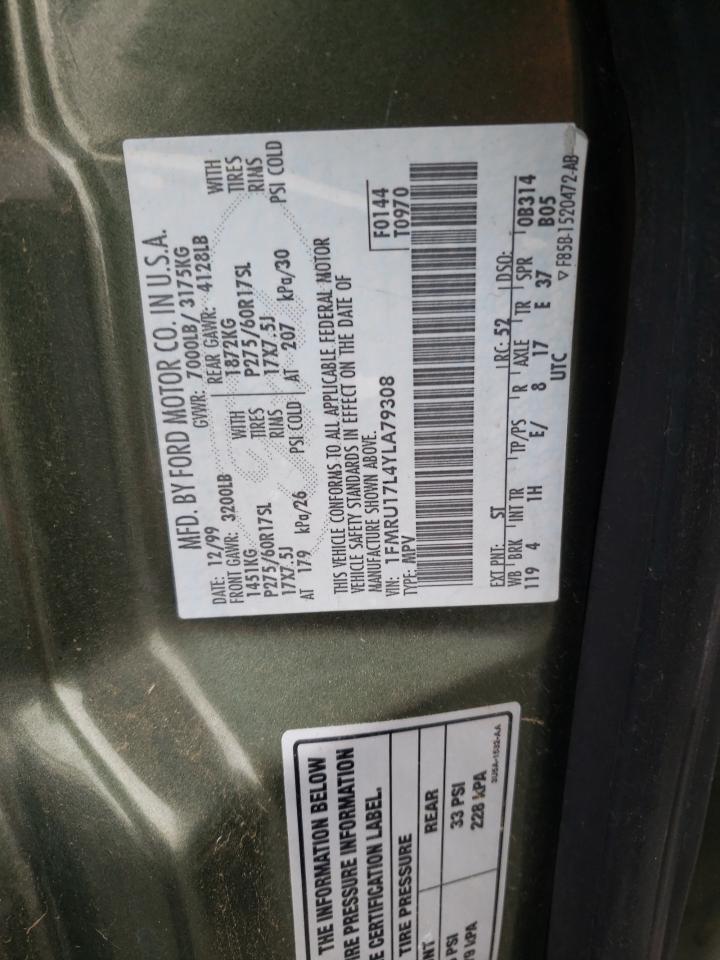 Photo 10 from auction – 2000 FORD EXPEDITION with VIN 1FMRU17L4YLA79308