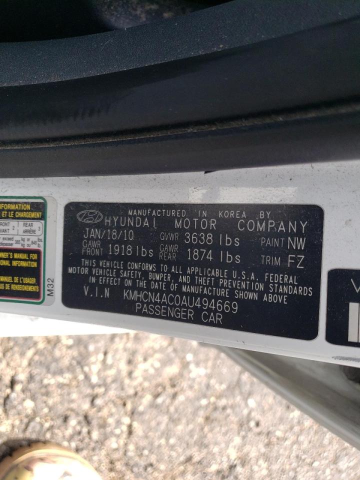 Photo 10 from auction – 2010 HYUNDAI ACCENT GLS with VIN KMHCN4AC0AU494669