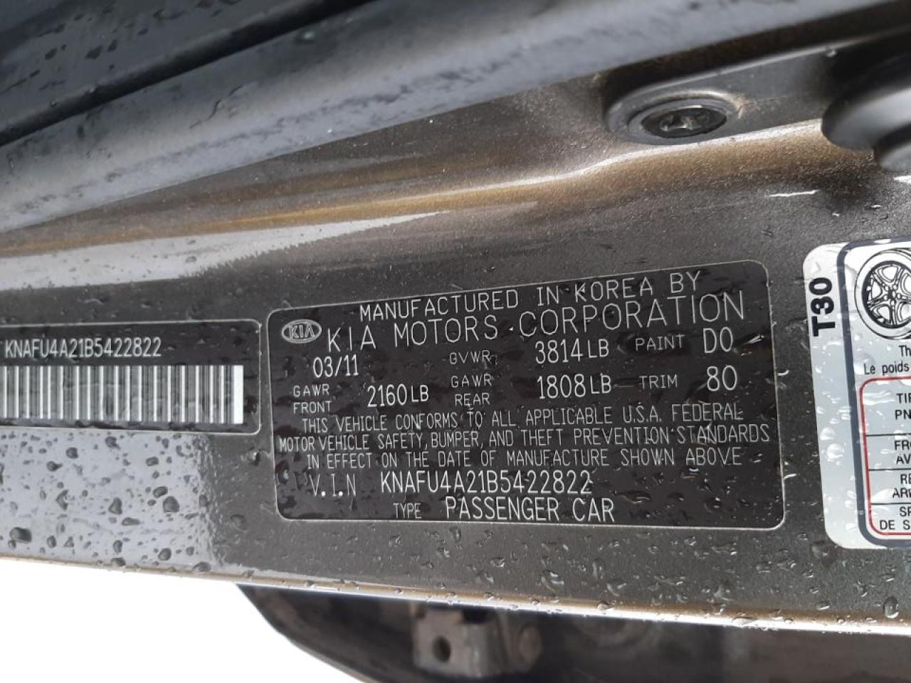 Photo 10 from auction – 2011 KIA FORTE EX with VIN KNAFU4A21B5422822
