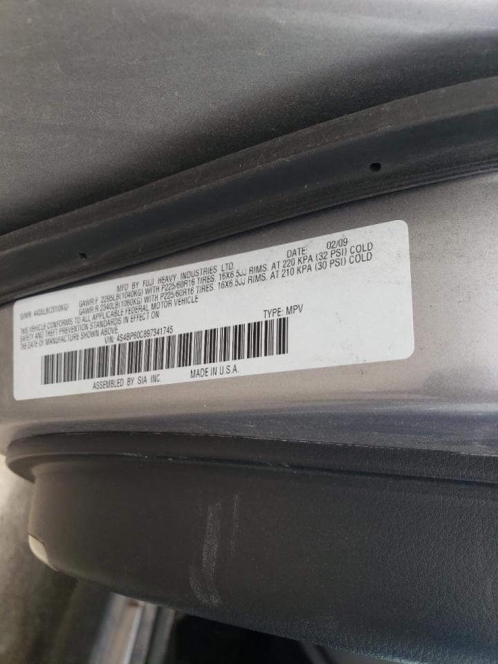 Photo 10 from auction – 2009 SUBARU OUTBACK with VIN 4S4BP60C897341745