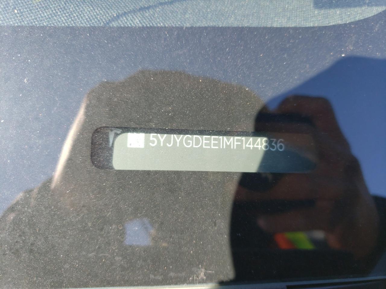 Photo 10 from auction – 2021 TESLA MODEL Y with VIN 5YJYGDEE1MF144836