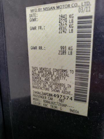 Photo 10 from auction – 2011 NISSAN ALTIMA with VIN 1N4AL2AP1BN497574