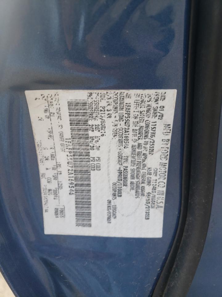 Photo 10 from auction – 2002 FORD TAURUS SES with VIN 1FAFP55U72A169546