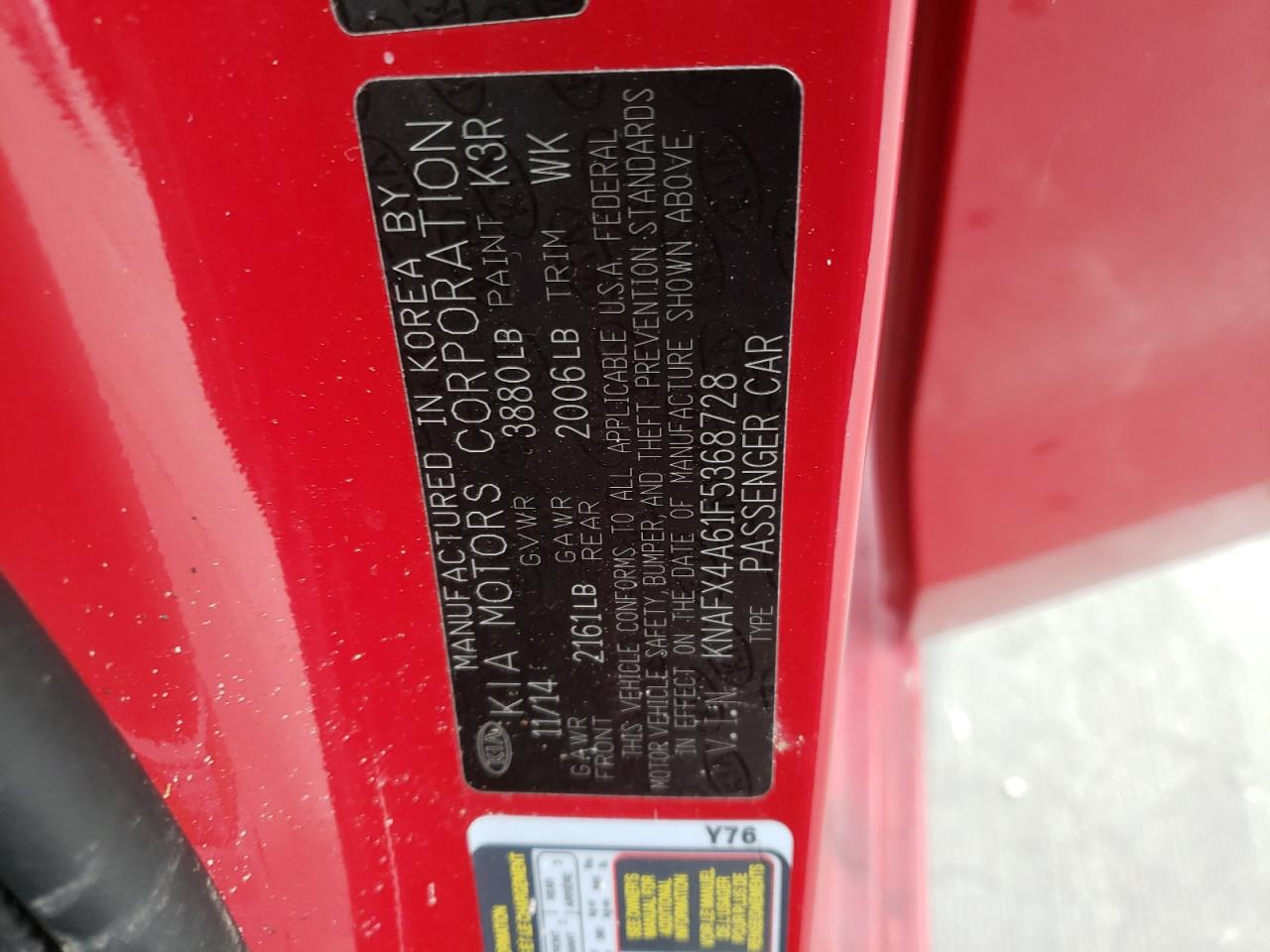 Photo 10 from auction – 2015 KIA FORTE LX with VIN KNAFX4A61F5368728
