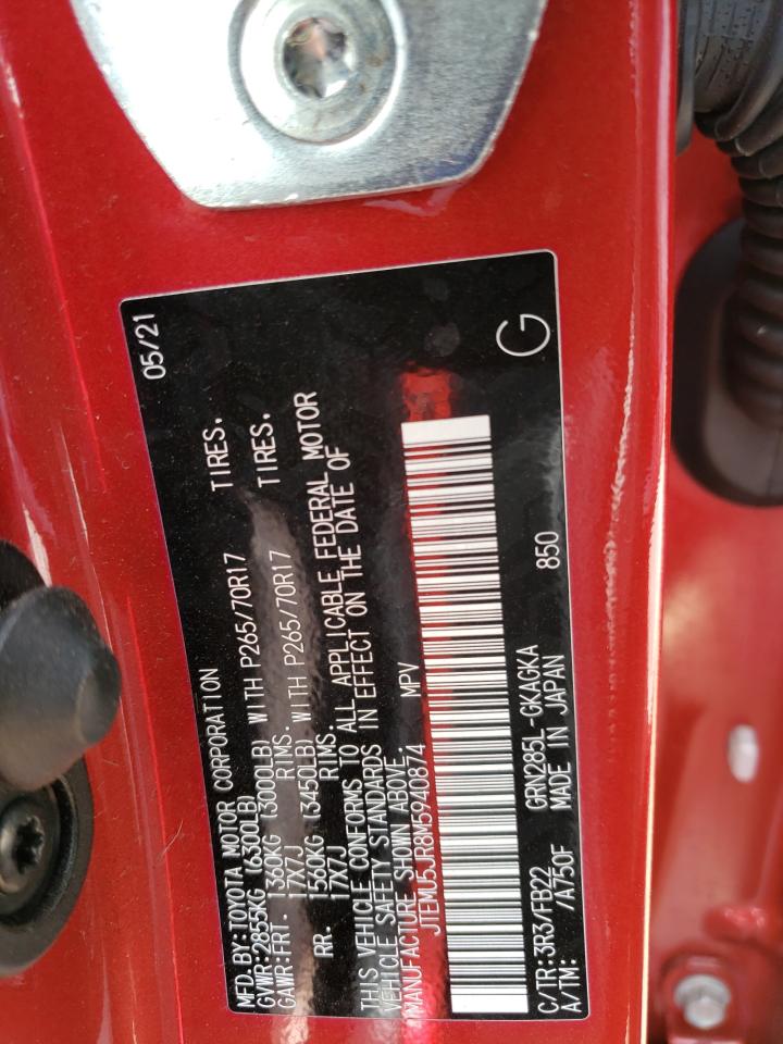 Photo 10 from auction – 2021 TOYOTA 4RUNNER SR with VIN JTEMU5JR8M5940874