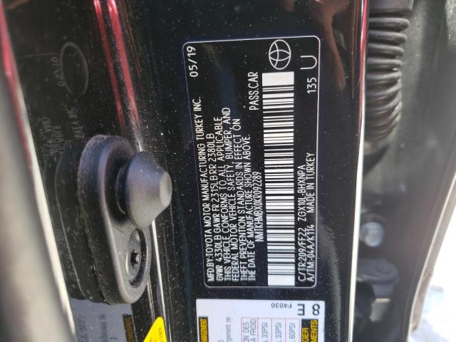 Photo 10 from auction – 2019 TOYOTA C-HR XLE with VIN NMTKHMBX0KR092289