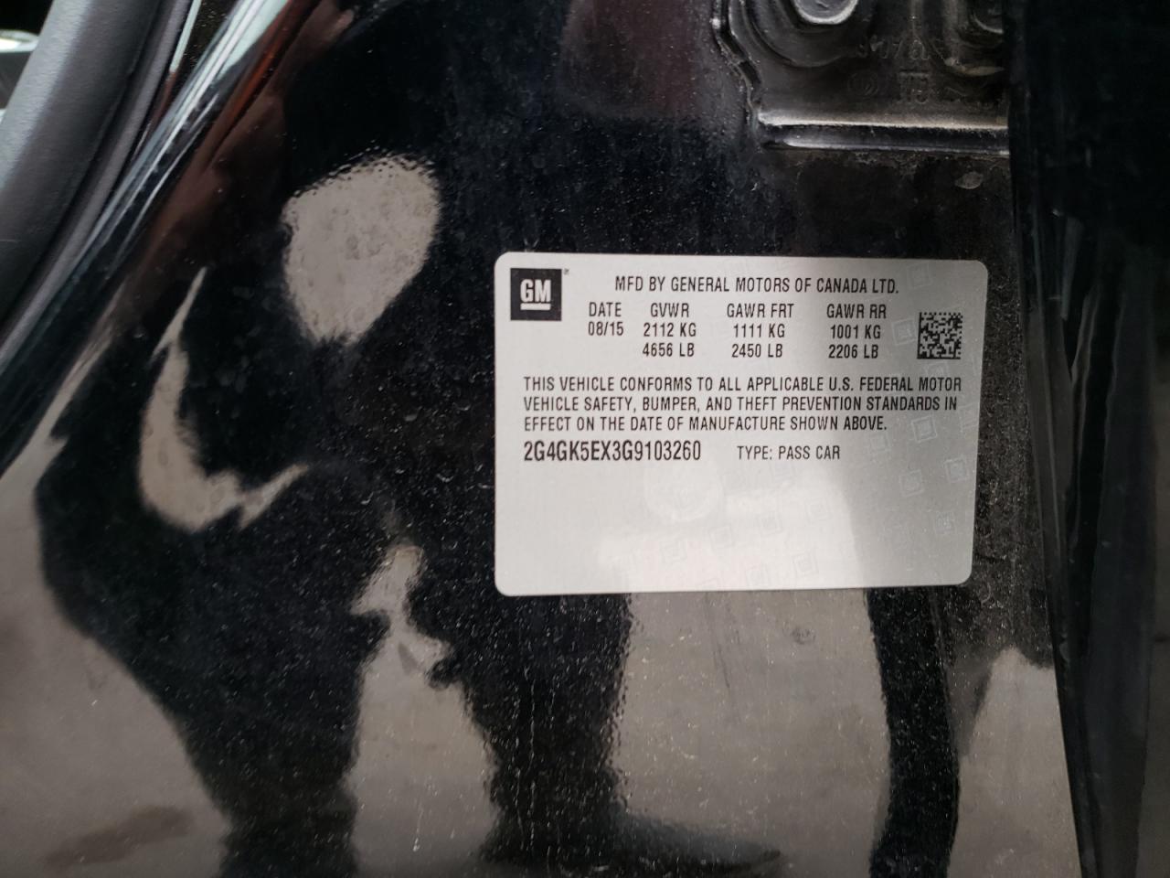 Photo 10 from auction – 2016 BUICK REGAL with VIN 2G4GK5EX3G9103260
