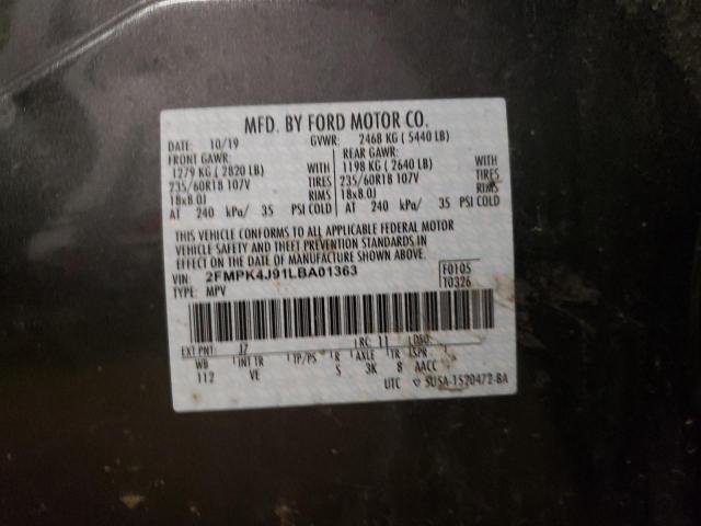 Photo 10 from auction – 2020 FORD EDGE SEL with VIN 2FMPK4J91LBA01363