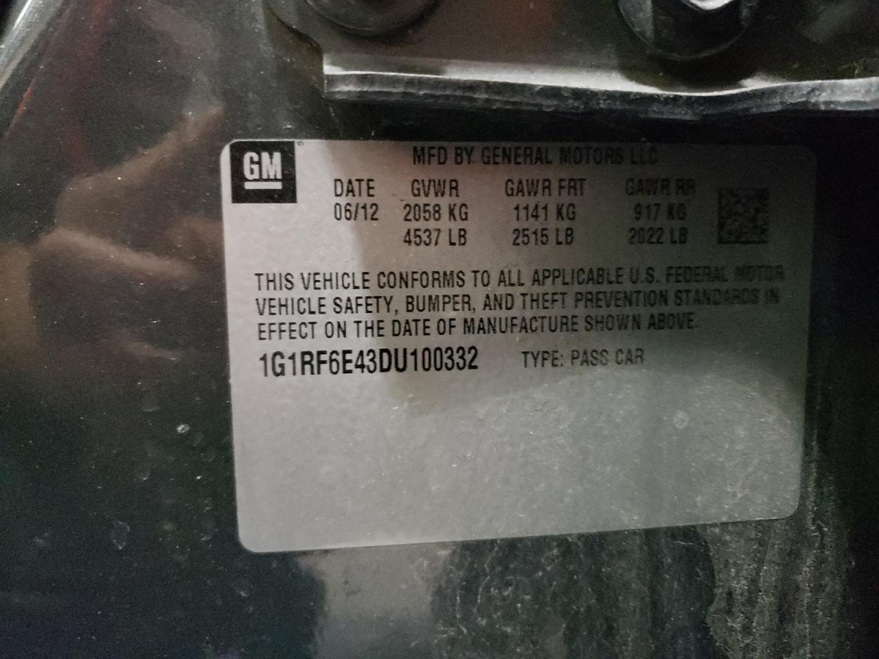 Photo 10 from auction – 2013 CHEVROLET VOLT with VIN 1G1RF6E43DU100332