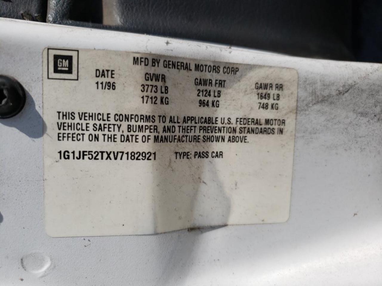 Photo 10 from auction – 1997 CHEVROLET CAVALIER L with VIN 1G1JF52TXV7182921