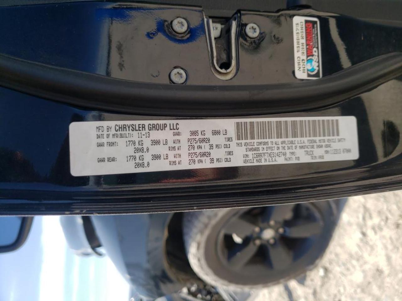 Photo 10 from auction – 2014 RAM 1500 ST with VIN 1C6RR7FTXES142740
