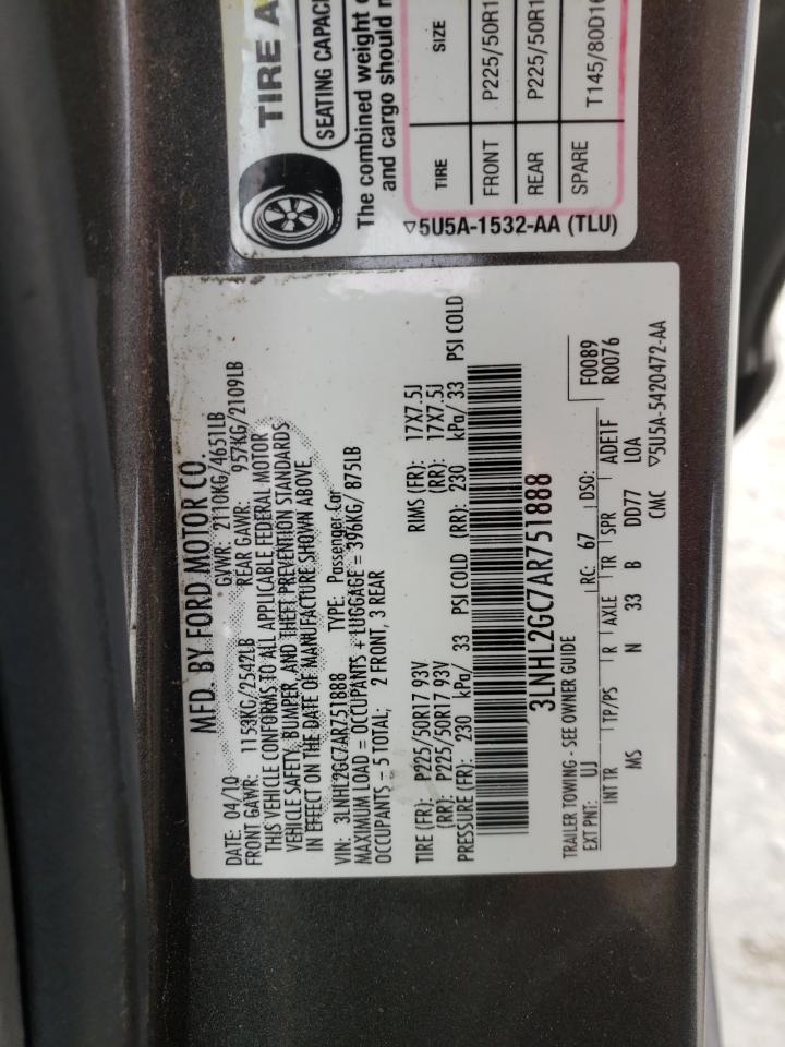 Photo 10 from auction – 2010 LINCOLN MKZ with VIN 3LNHL2GC7AR751888