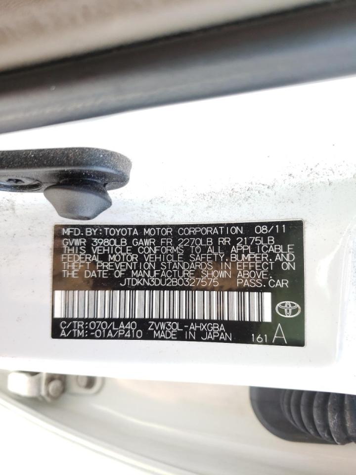 Photo 10 from auction – 2011 TOYOTA PRIUS with VIN JTDKN3DU2B0327575