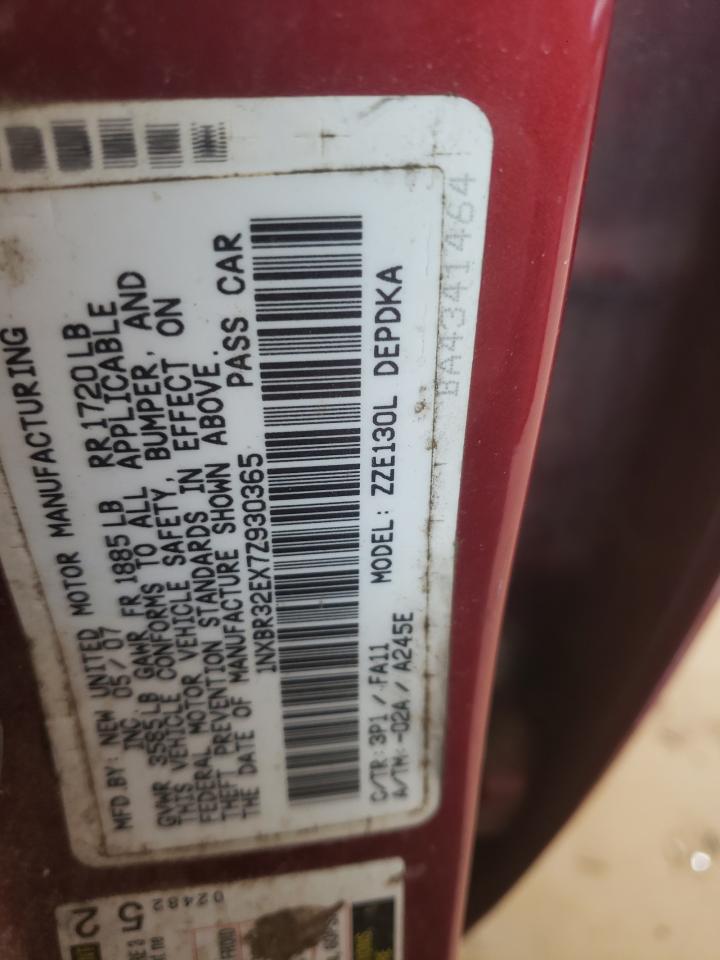 Photo 10 from auction – 2007 TOYOTA COROLLA CE with VIN 1NXBR32EX7Z930365