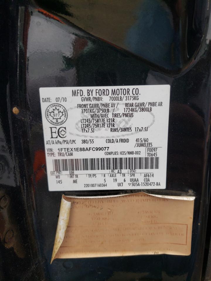Photo 10 from auction – 2010 FORD F150 SUPER with VIN 1FTEX1E88AFC99077