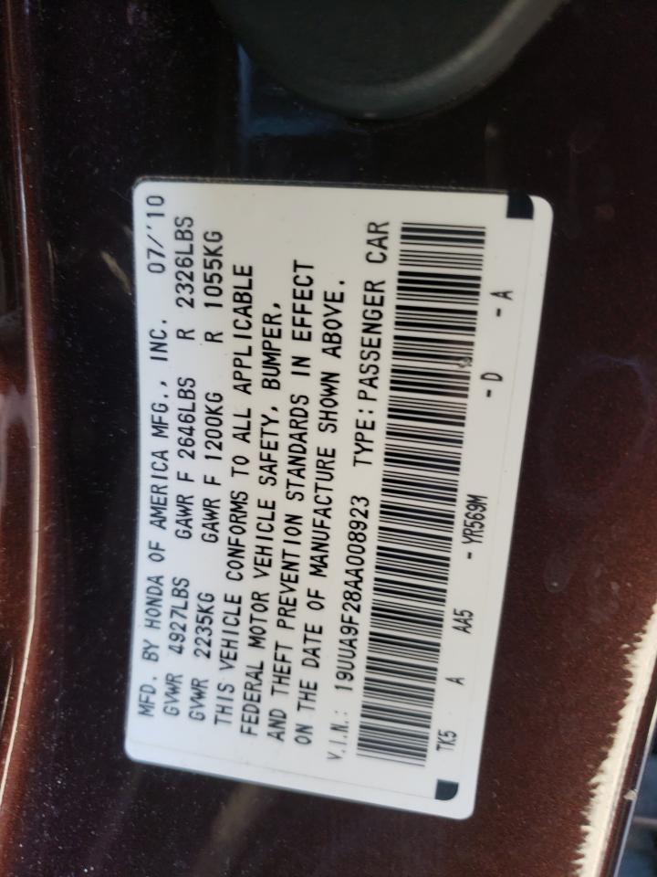 Photo 10 from auction – 2010 ACURA TL with VIN 19UUA9F28AA008923