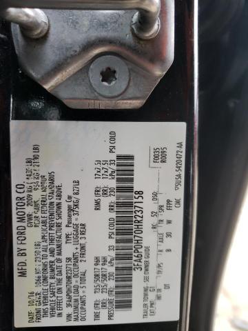 Photo 10 from auction – 2017 FORD FUSION SE with VIN 3FA6P0H70HR237158