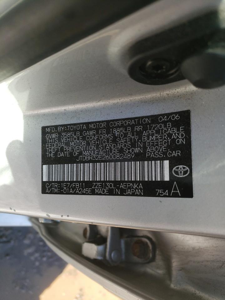 Photo 10 from auction – 2006 TOYOTA COROLLA CE with VIN JTDBR32E260082489