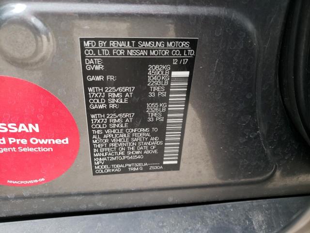 Photo 10 from auction – 2018 NISSAN ROGUE S with VIN KNMAT2MT0JP541540
