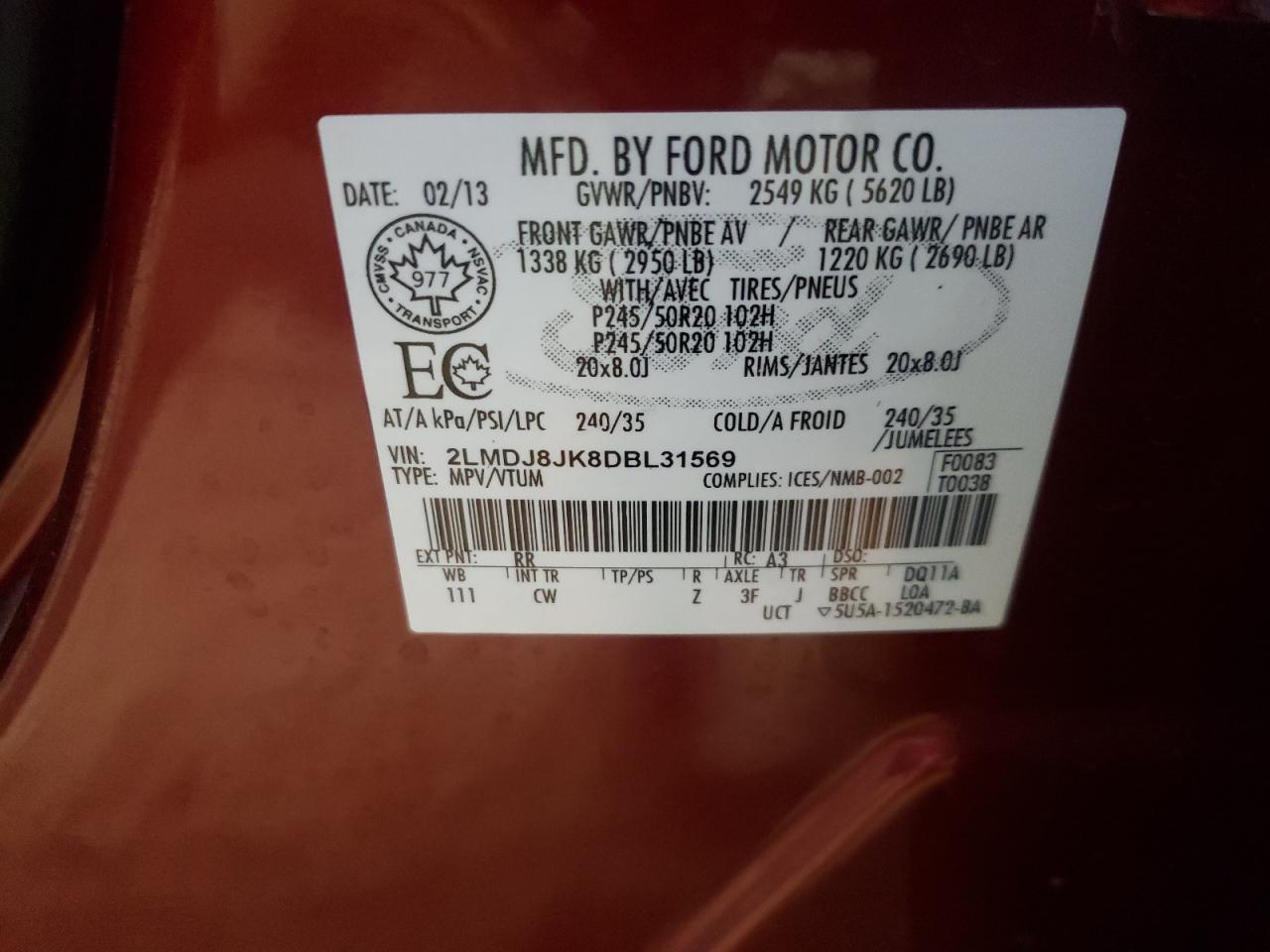 Photo 10 from auction – 2013 LINCOLN MKX with VIN 2LMDJ8JK8DBL31569