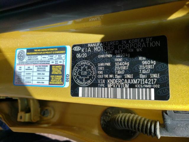 Photo 10 from auction – 2021 KIA SELTOS EX with VIN KNDERCAAXM7114217