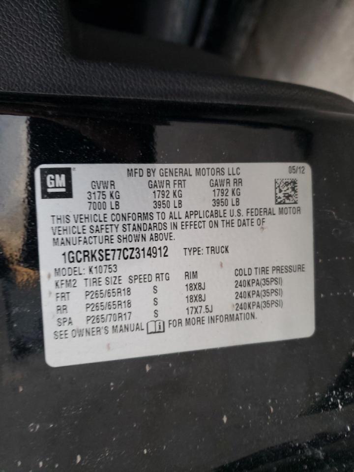 Photo 10 from auction – 2012 CHEVROLET SILVERADO with VIN 1GCRKSE77CZ314912