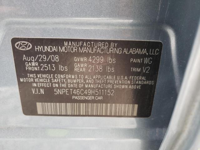 Photo 10 from auction – 2009 HYUNDAI SONATA GLS with VIN 5NPET46C49H511152