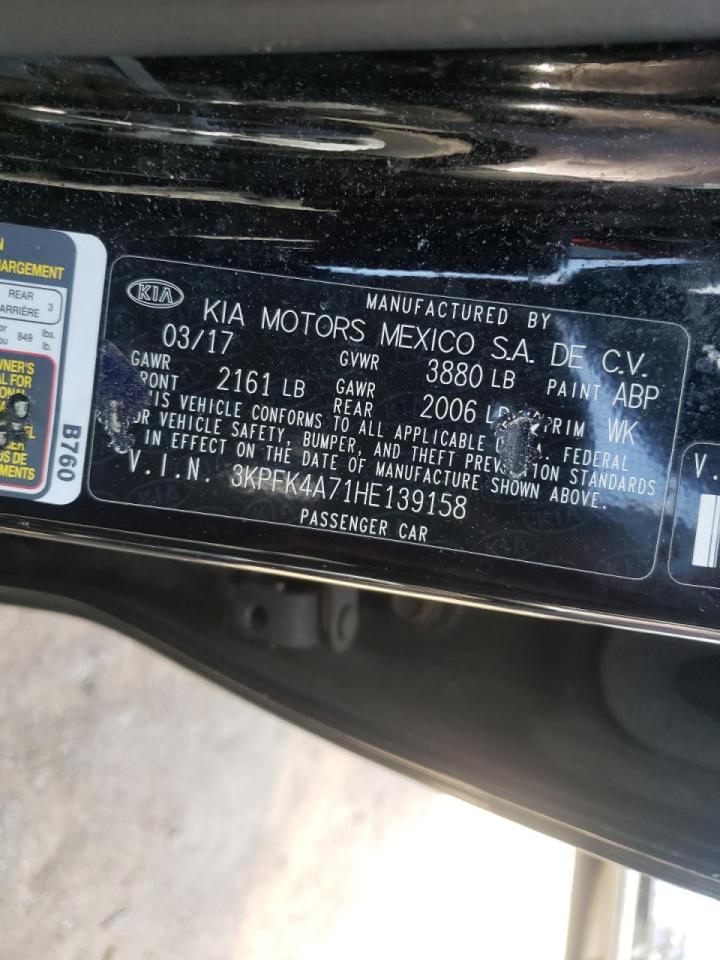 Photo 10 from auction – 2017 KIA FORTE LX with VIN 3KPFK4A71HE139158