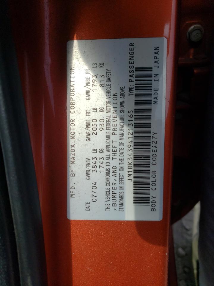 Photo 10 from auction – 2004 MAZDA 3 HATCHBAC with VIN JM1BK343941213165