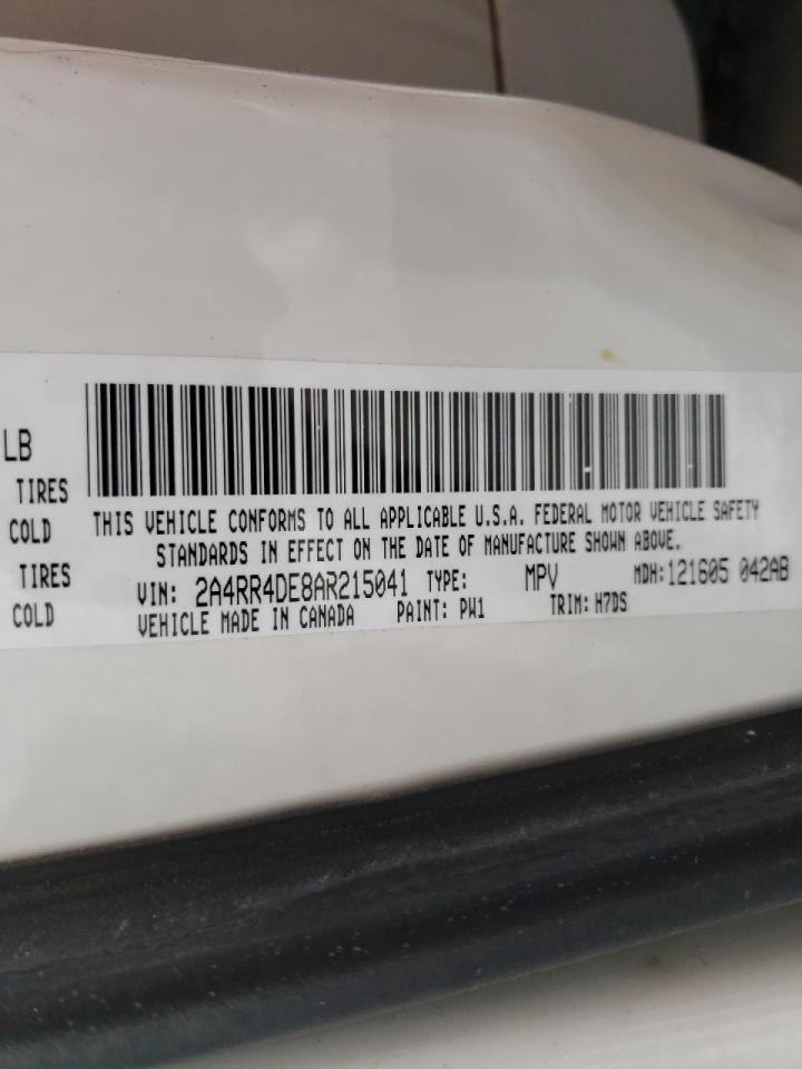 Photo 10 from auction – 2010 CHRYSLER TOWN & COU with VIN 2A4RR4DE8AR215041