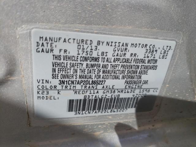 Photo 10 from auction – 2013 NISSAN VERSA S with VIN 3N1CN7AP2DL865227