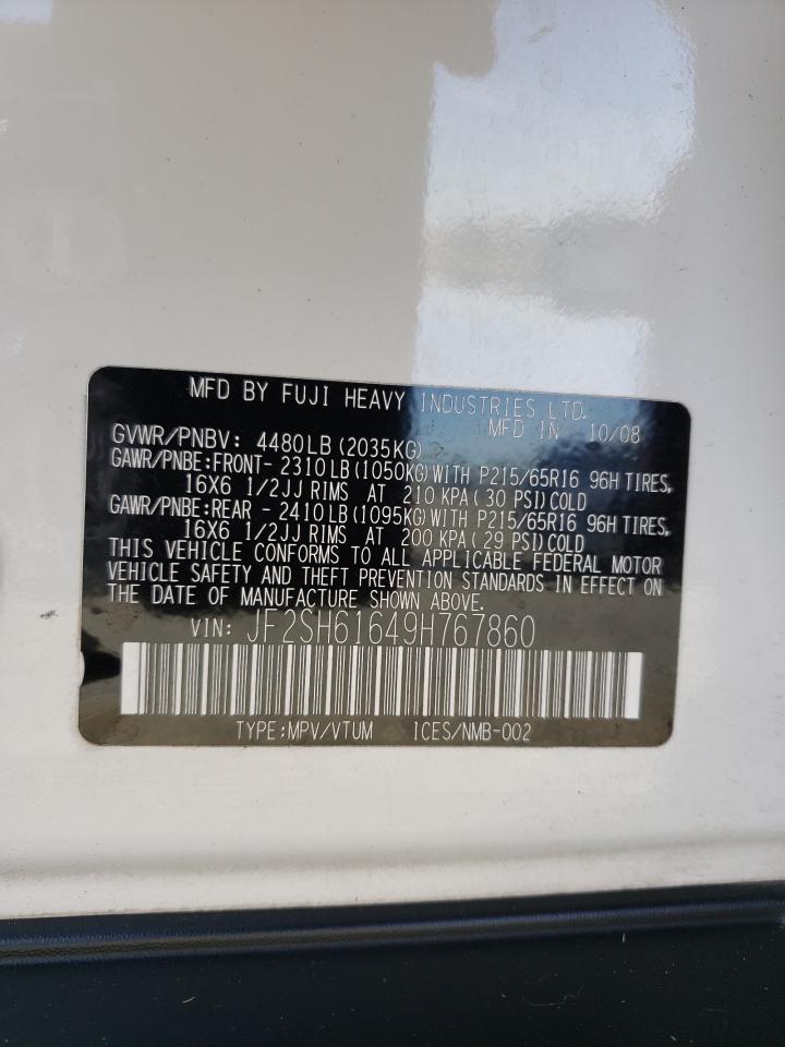 Photo 10 from auction – 2009 SUBARU FORESTER 2 with VIN JF2SH61649H767860