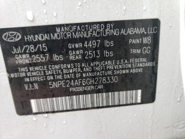 Photo 10 from auction – 2016 HYUNDAI SONATA SE with VIN 5NPE24AF6GH278330