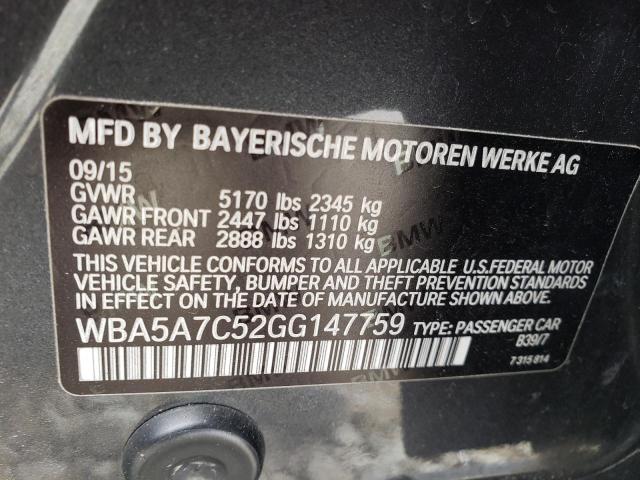 Photo 10 from auction – 2016 BMW 528 XI with VIN WBA5A7C52GG147759