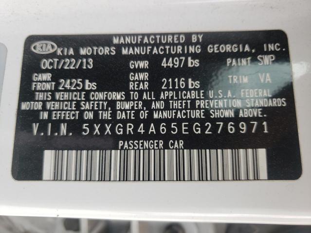 Photo 10 from auction – 2014 KIA OPTIMA SX with VIN 5XXGR4A65EG276971