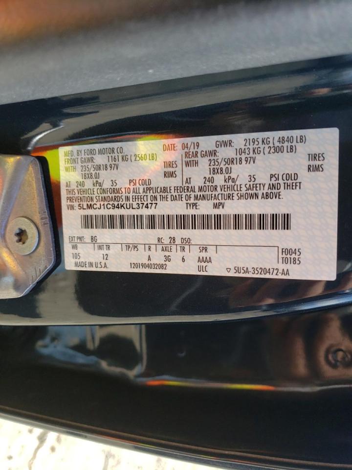 صورة رقم 10 من المزاد - 2019 LINCOLN MKC مع VIN 5LMCJ1C94KUL37477