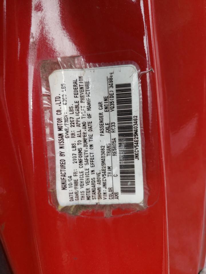 Photo 10 from auction – 2005 INFINITI G35 with VIN JNKCV54E25M403462