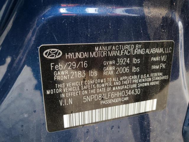 Photo 10 from auction – 2017 HYUNDAI ELANTRA with VIN 5NPD84LF6HH034430