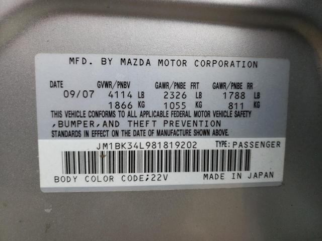 Zdjęcie 10 z aukcji – 2008 MAZDA SPEED 3 z VIN JM1BK34L981819202