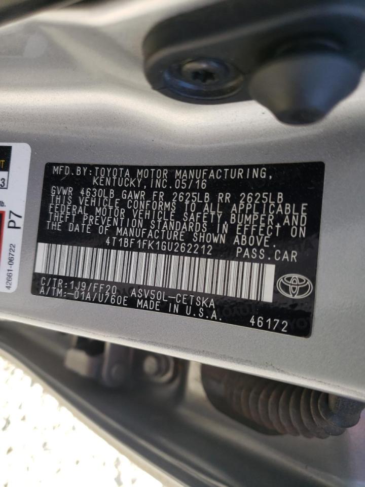 Photo 10 from auction – 2016 TOYOTA CAMRY LE with VIN 4T1BF1FK1GU262212