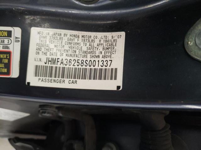 Photo 10 from auction – 2008 HONDA CIVIC HYBR with VIN JHMFA36258S001337