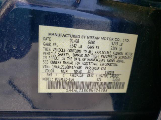 Photo 10 from auction – 2008 NISSAN ALTIMA 2.5 with VIN 1N4AL21E08N474388