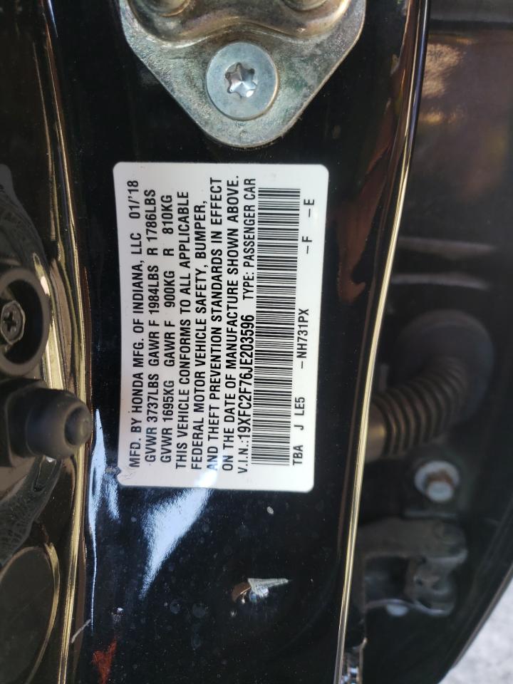 Photo 10 from auction – 2018 HONDA CIVIC EX with VIN 19XFC2F76JE203596