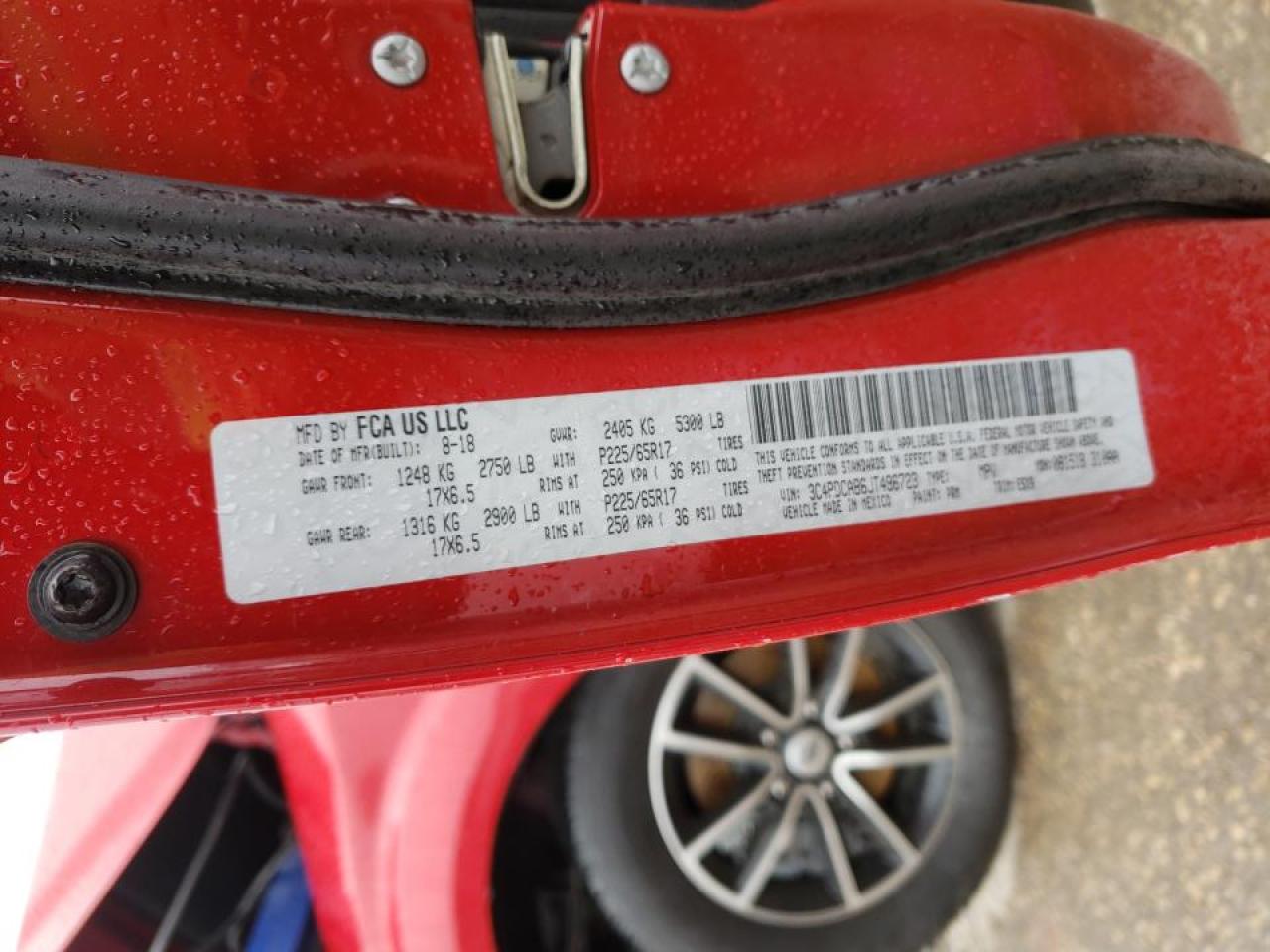 Photo 10 from auction – 2018 DODGE JOURNEY SE with VIN 3C4PDCAB6JT496723