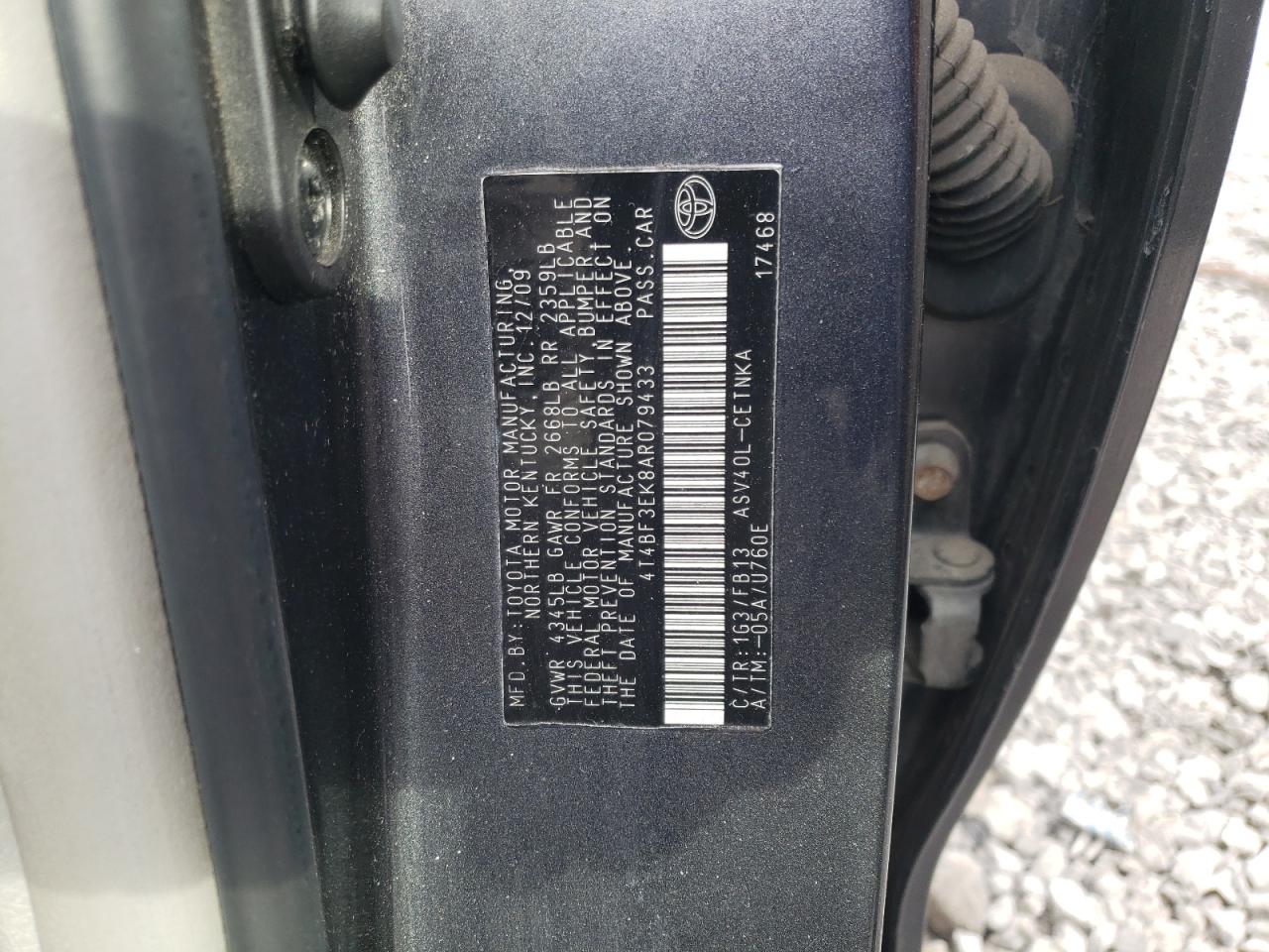 Zdjęcie 10 z aukcji – 2010 TOYOTA CAMRY BASE z VIN 4T4BF3EK8AR079433