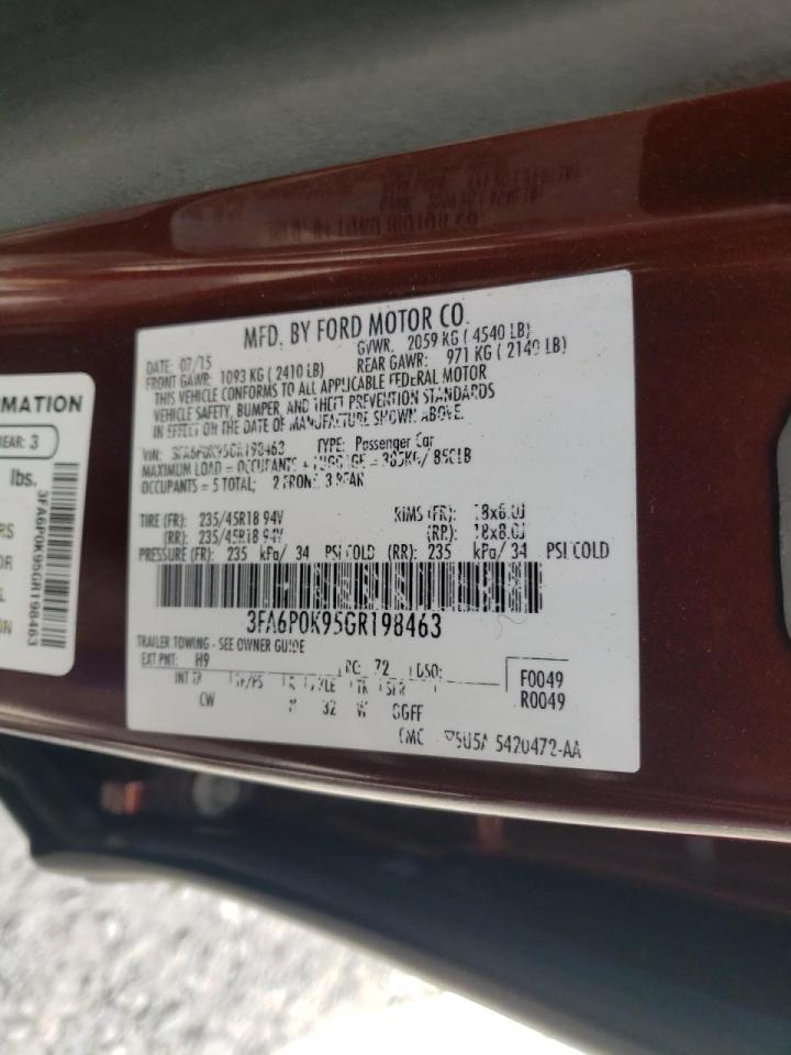 Photo 10 from auction – 2016 FORD FUSION TIT with VIN 3FA6P0K95GR198463