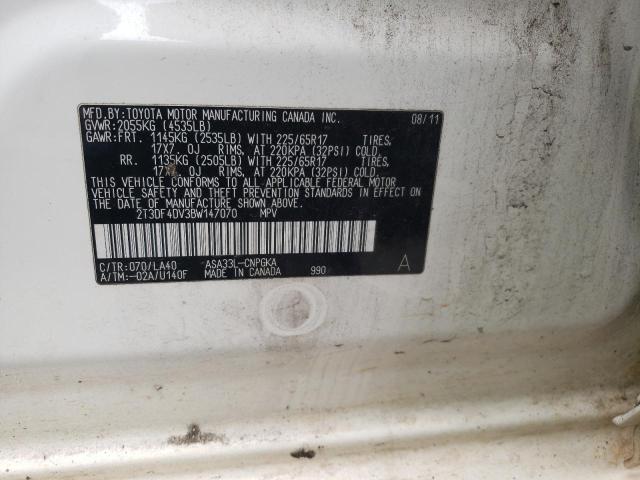 Photo 10 from auction – 2011 TOYOTA RAV4 LIMIT with VIN 2T3DF4DV3BW147070