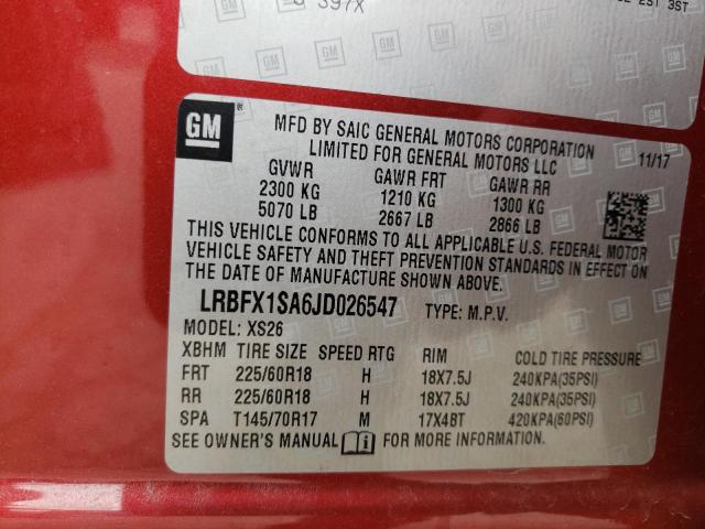 Photo 10 from auction – 2018 BUICK ENVISION E with VIN LRBFX1SA6JD026547