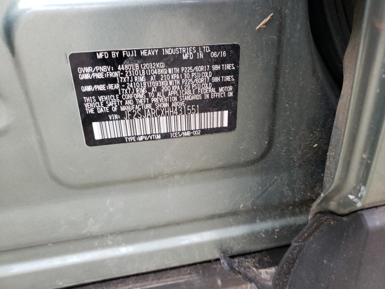 صورة رقم 10 من المزاد - 2017 SUBARU FORESTER 2 مع VIN JF2SJARCXHH431551