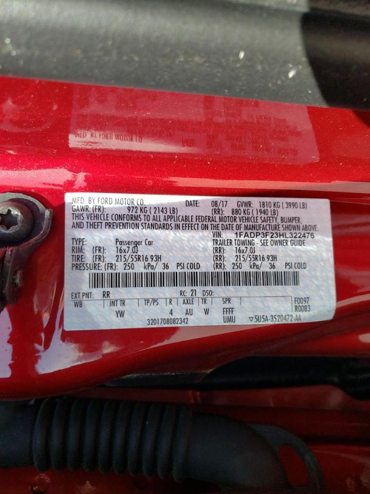 Photo 10 from auction – 2017 FORD FOCUS SE with VIN 1FADP3F23HL322476